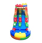 Inflatable Water Slide With Blower 15 Ft Commercial Blocks Kids Splash Pool