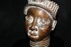 S8464 Vintage Bronze Queen s Head  Benin  Southern Nigeria  Africa