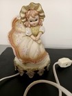 Vintage Underwriters Laboratories Figurine Portable Lamp Girl In Dress