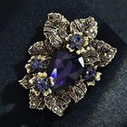 Elegant Crystal Flower Brooch Pin - Luxurious Rhinestone Accessories Jewelry