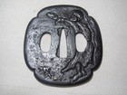 Japanese Iron Tsuba Zogan Inlay Mokko-gata Tsuba Box Sword Guard Samurai Katana