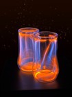 Neon Plasma Drinking Glasses With Coaster Plasma Ball Glowing Spectrum