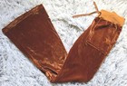 Women s 2 Piece Shein Velour Y2k Orange rust Crop Track Suit Set Sz Small 