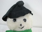 Vintage Eden Plush Snowman Green Scarf Black Tophat Red Pom Poms 13  