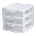 Sterilite Small 3 Drawer Unit  Clear Plastic Countertop Or Desktop Drawers white