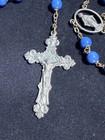 Vintage Chapel Italy Blue Glass Bead Rosary Miraculous Medal Ornate Crucifix