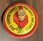 Vintage Red Goose Shoes Tin Toy Spinning Top Advertising