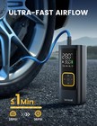 Car Tire Inflator Portable Air Compressor - Lamicall  4x Faster  150 Black 