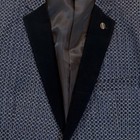Soprano Blazer Sport Coat 46l Navy Textured Velvet Lapel Suit Jacket New