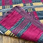 Lightweight Kilim Rug 41 5  X 73  Checkered Red Charcoal Yellow Floor Covering