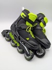 Rollerblade Microblade Kids Adjustable Skates 5-8 Black Lime 3wd Ready Manual 