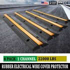4 Pack 1 Channel Cable Protector Ramp 22000lbs Wire Hose Cable Cover Speed Bump