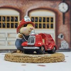Wee Forest Folk M-077 Little Fire Chief With Bright Red Fire Engine