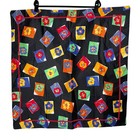 New Vintage Ungaro Black Egyptian Combed Cotton Floral Pillow Sham Euro Rare