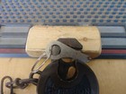 Antique vintage Miller Champion 6 Lever Push Key Pancake Padlock W original Key