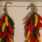 Vtg 2 Decorative Hanging Lights Ristra Bunch Of Spicy Chili Peppers 16  Non-work