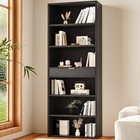 7 Tier Bookshelf With Drawer Open Shelf Bookcase Tower Home Office 72  Black New