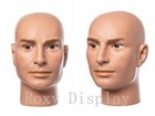 2pcs Male Fiberglass Mannequin Head Bust Wig Hat Jewelry Display  37h X2