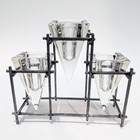 Vintage 90s Industrial Lighthouse Candle Holder Candlestick Glass And Metal