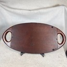 Vintage Iridescent Real Butterfly Wing Artwork Brazil Wood Tray Rio De Janeiro