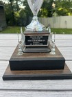 Vintage 1980s 1981 Runner Up Golf Trophy Tournament Wooden Center Square Club