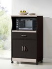 Wood Kitchen Microwave Cart Storage Organizer Shelf Rolling Stand Rack W  Wheels