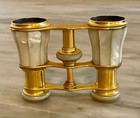 Antique French Opera Glasses Mother Of Pearl Brass Theater Binoculars W  Case