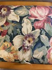 Vintage 1998 Woven Wood Sewing Box basket W  Tray Spring Floral Fabric New