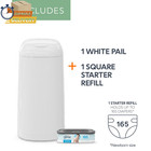 Classic Pail white 1 Diaper Pail 1 Square Refill - 165 Ct         