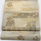 6062  Japanese Vintage Fukuro Obi Belt Kimono Fabric Silk Traditional Gold