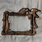 Vintage Horse Pewter Picture Frame Decorative Western Theme Silver Toned