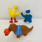 3 Sesame Street Muppets Figures Snuffleupagus Big Bird And Cookie Monster Vtg