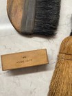 Vintage Brown Wood Handle Black Stiff Bristles Cleaning Brushes - Lot Of 8