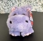 Vintage Swibco Puffkins 6627 Henrietta Hippo Keychain With Tag Purple Plush Toy
