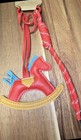 Women Leather Red Rocking Horse Charm Bag Pendant Key Chain Backpack Charm