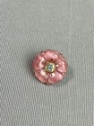 Vintage Pastel Colored Glass Small Buttons Rhinestone Floral Lot Of 3