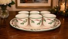 11 Piece Lenox Chinastone Country Holly Christmas Cup   Saucer Set