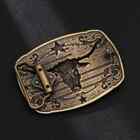 American Flag Bull Western Cowboy  Cowgirl Belt Buckle Antique Bronze Tone