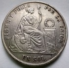 1874 Yj Peru Un Sol Silver Coin Seated Liberty Km 196 3 Xf Details