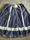 Vtg 60-70s Navy White Floral Printed Prairie Girl Skirt-waist 29-30   