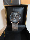 Akribos Xxiv Men   s Chronograph Stainless Steel Watch New Nib