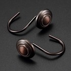 Bronze Shower Curtain Hooks - Oil Rubbed set Of 12 Circle Decorative Shower C