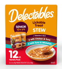  4 Pack  Delectables Stew Senior 10  Variety Pack Lickable Cat Treats  12-pack