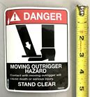 Danger Moving Outrigger Hazard Decal Sticker Warning Bucket Truck 5  X 4 