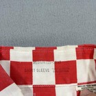Vintage Sears Shirt Mens Medium Red Checkered 70s Disco Button Shirt Sleeve