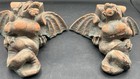 Pair Of Vintage Gargoyle Decorative Wall Sconce   Shelves 8 7 8  X 7  Marked Dek