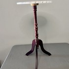 Vtg Mahogany   Marble Top Pedestal Table 12x12x24    Plant Stand Victorian