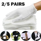 Pair White Inspection Cotton Lisle Gloves Coin Jewelry Lightweight