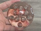 Vintage Pink Glass 11 Hole Flower Frog 