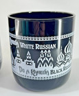 Vintage Set Of 2 Kahlua Black Amethyst White   Black Russian Glasses Cups